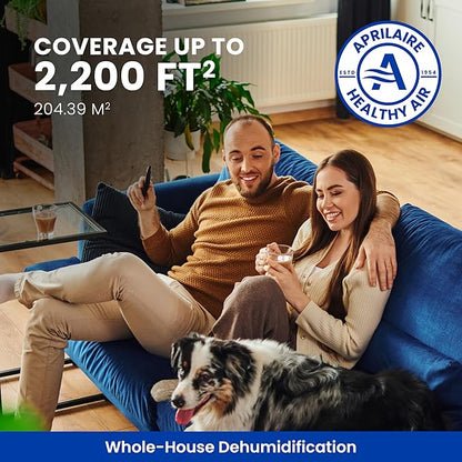 AprilAire E070 Pro 70-Pint Crawl Space Dehumidifier + Model 76 Wall Mount Control, Whole-House Dehumidifier for Basement, Crawlspace, or Whole Home up to 2,200 sq. ft.