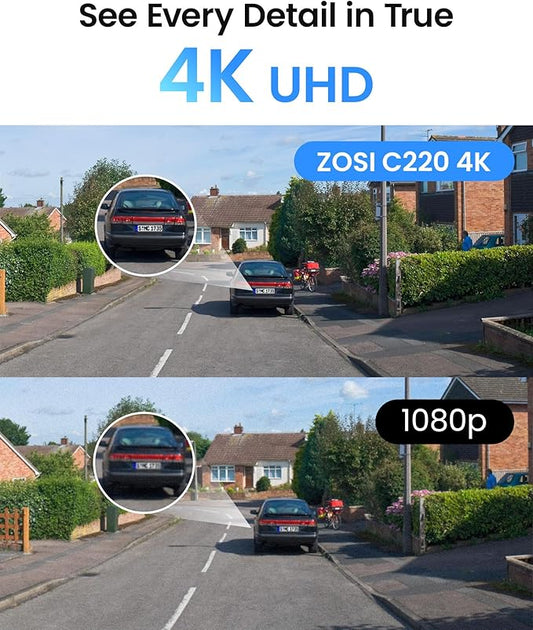 ZOSI C220 4K 8MP 8CH POE NVR Security Camera System (16CH Expandable), 6 x 8MP PoE IP Dome Cameras Outdoor Indoor, AI Human/Vehicle/Face Detection, One-Way Audio, 100ft IR Night Vision, 2TB HDD