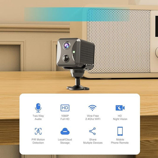 4G LTE Hidden Spy Camera, Cellular Security Cameras Wireless Indoor with 4G SIM Card (No WiFi) with Motion Detection, Night Vision, 2-Way Talk & Siren, Phone App Remote Control