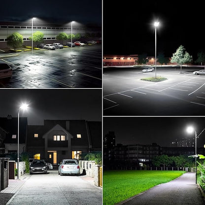 OKPRO 10000W Solar Street Light, 7000K Solar Lights Outdoor Waterproof Motion Sensor, Solar Security Light IP66 Waterproof, Solar Street Lights Outdoor Dusk to Dawn for Parking Lot, Yard, Farm(2Pack)
