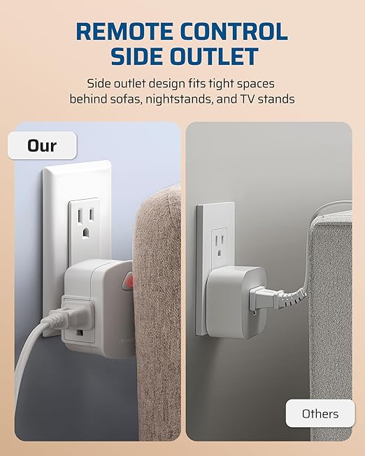 DEWENWILS Wireless Remote Wall Switch and Outlet, Remote Control Outlet Light Switch for Lamps, Fans, Expandable, 15A/1875W, 100ft RF Range, ETL Listed (1 Outlet and 2 Remotes)