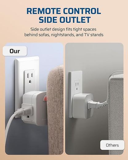 DEWENWILS Wireless Remote Wall Switch and Outlet, Remote Control Outlet Light Switch for Lamps, Fans, Expandable, 15A/1875W, 100ft RF Range, ETL Listed (1 Outlet and 2 Remotes)