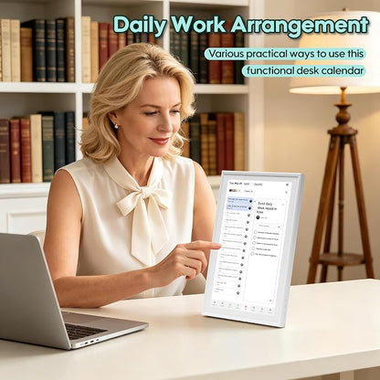 15.6" Smart Digital Calendar, No Subscription WiFi Touch 1080P Wall Planner | Cross-platform WiFi sync with iCloud, Google & Outlook, FHD touch wall family organizer for shared schedules & chore tracking