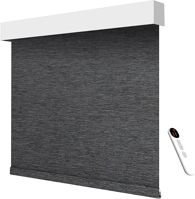 Motorized Blackout Roller Shades with Remote – Smart Blinds for Bedroom, Alexa Google Home Siri, Matter Compatible, Custom Electric Window Shades, Cordless Rechargeable