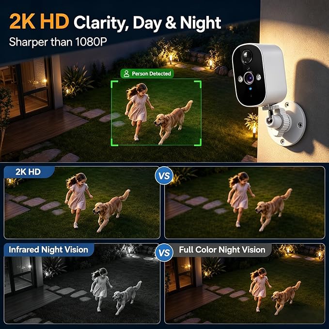 XVIM 2K Security Cameras Wireless Outdoor,Wireless Camera Outdoor