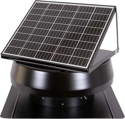 iLIVING 14" HYBRID Smart Thermostat Solar Roof Attic Exhaust Fan, 40-Watt, 1150 CFM, Cools up to 2900 Sq.Ft. Coverage Area, Black