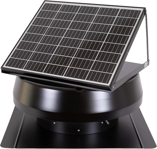 iLIVING 14" HYBRID Smart Thermostat Solar Roof Attic Exhaust Fan, 40-Watt, 1150 CFM, Cools up to 2900 Sq.Ft. Coverage Area, Black