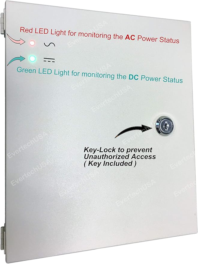 Evertech Power Box 18 Ch Channel 12V DC 10 A Power Supply Distribution Box for CCTV DVR Security Camera LED Lights