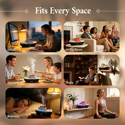 Essential Oil Diffuser 250ml, Ultrasonic Titanic Humidifier with 7 Color LED Lights, Quiet Operation, Auto Shut-Off, Remote Control, Perfect for Home, Office, and Bedroom Decor (Black)