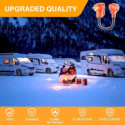 Nilight 50 Amp to 30 Amp RV Plug Electrical Adapter Cord Dogbone 18 Inch | 14-50P 50A Male Plug TT-30R 30A Female Receptacle Convert 50AMP Campground Power to 30A for 30A RV Camper Trailer Not for EV