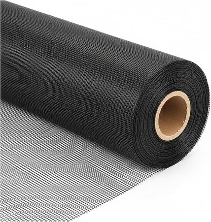 Window Screen Mesh, Fiberglass Window Screen, Screen Door Mesh, Windows Screens and Screen Door Replacement, Patio Screen Mesh (Black, 48inches x100feet)