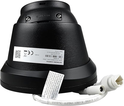 4K IP PoE Camera Outdoor, 8MP PoE Camera Black with Mic/Audio, 98ft IR/Color Night Vision, Human & Vehicle Detection, 127° FOV, MicroSD (256GB), Hik-connect/iVMS4200