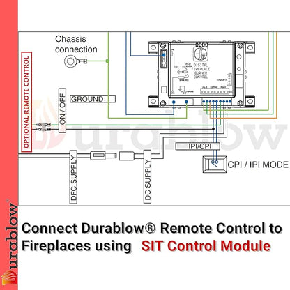 Durablow SH3002D-RH Dual WiFi (2.4G+5G) Smart Home Gas Fireplace Remote Control for Millivolt Valve/IPI, Compatible with Alexa, Google Home (Timer + Thermostat + Programmable + Remote Handset)