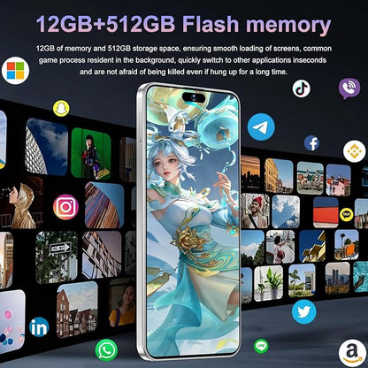 17PM Smartphone: Snapdragon 8 Gen 3, 12GB RAM + 512GB Storage, 7000mAh Battery, 6.99-inch Display, 68MP+108MP Camera, Android 15, 5G, Dual SIM - Superior OS Outperforms Competitors (Blue)