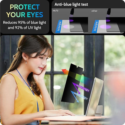 Peslv Magnetic Laptop Privacy Screen 14 inch for 16:10 Computer Monitor, 14" Removable Anti Glare Protector Blue Light Filter Shield Compatible with Lenovo Hp Dell Acer Asus Thinkpad Envy Xps