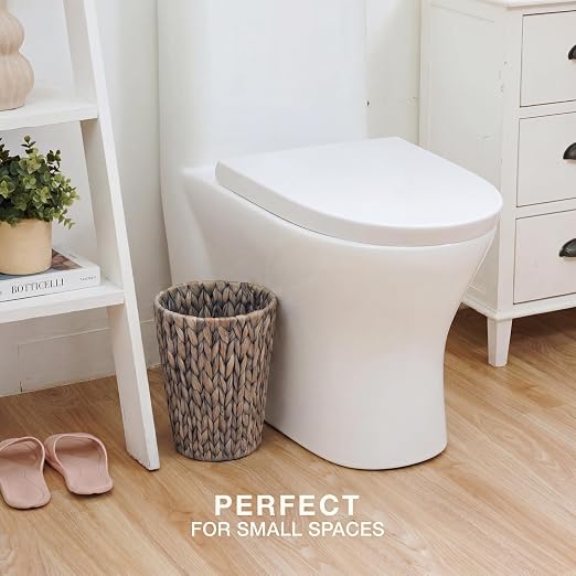 84ECO 2-Pack Small Grey Wicker Trash Cans for Bathroom, Bedroom, Office