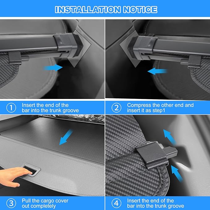 AUXKO Retractable Cargo Cover for Hyundai Santa Fe 2026 2025, Trunk Cover Luggage Security Shade Cover for 2026-2024 Hyundai Santa Fe Shielding Shade Anti-Peeping Luggage Privacy Screen, Carbon Fiber