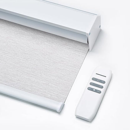 Motorized Blinds with Remote, Custom Automatic Electric Blackout Smart Blinds for Windows, Motorized Window Roller Shades Compatible with Alexa Google for Home Office, Textured Coffee
