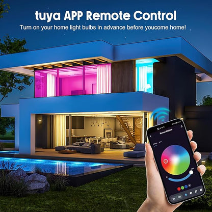 RGB Smart Light Bulb - WiFi & Bluetooth Color Changing A19 9W (60W Equivalent) 500LM - Music Sync Compatible with Alexa & Google Home for Party