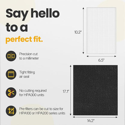HPA300 Filter Replacement Compatible with Honeywell HEPA Air Purifier HPA300 Series, HPA300, HPA304, HPA8350, HPA300VP, HPA3300b, HPA5300, Pack of 6 HEPA R and 8 Pre filters A HRF-AP1