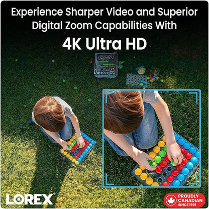 Lorex 4K 8MP Wi-Fi 6 Spotlight Security Camera | Indoor/Outdoor | Color Night Vision | Smart Motion Detection | 32GB Local Storage | 2-Way Talk | IP65 Rated | No Monthly Fees | White