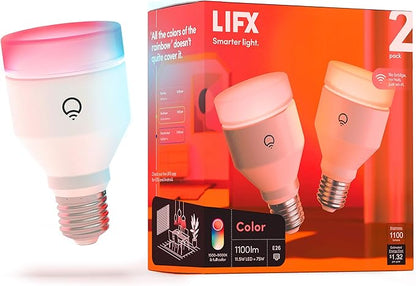 LIFX Color, A19 1100 lumens, Wi-Fi Smart LED Light Bulb, Billions of Colors and White & Lightstrip 40" Extension Only (no Controller or Supply Included), Wi-Fi Smart LED Light Strip, Full Color