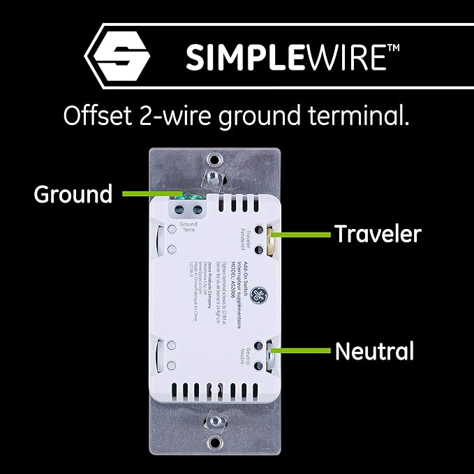 Enbrighten White Add-On Switch, QuickFit & SimpleWire, Smart Light Control, Z-Wave/Zigbee Smart Light Switch, Works with Alexa, Google Assistant, Not A Stand Alone Switch, Smart Home Devices, 46200