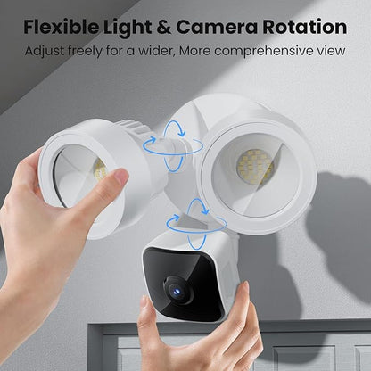 Wired Floodlight Camera | Home Security Camera Outdoor Waterproof with 3K UHD | 2200-Lumen | Motion Sensor, Color Night Vision, 105dB Siren, Works w/Alexa,2-Way Audio