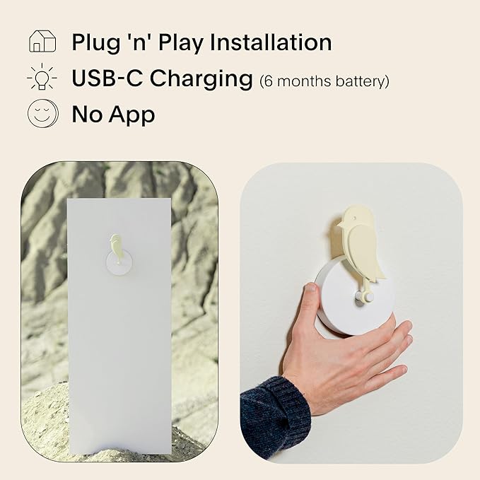 Birdie 2.0 - Design Indoor CO2 Monitor for House Burping - Air Quality Meter for Home & Office - Visual Air Quality Sensor for Fresh Air - Wall Mounted - Swiss Sensor Technology-Dune, FullBirdie