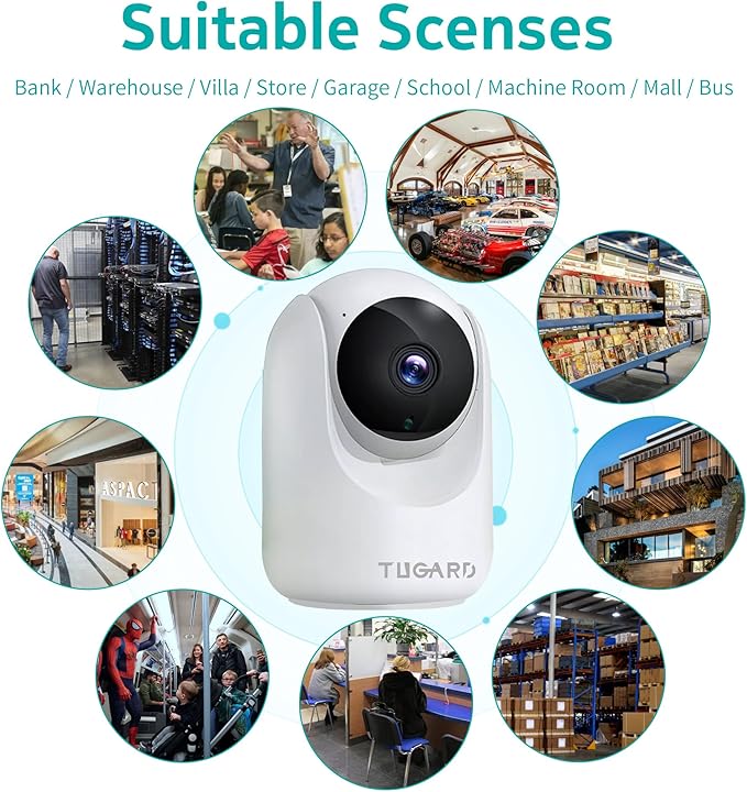 Indoor Security Camera,2.4G WiFi Cameras for Home Security,Pan Tilt 355°View 100°vertical,Motion Detection for Baby&Pet Monitor Dog Camera with PIR,Color Night Vision,2-Way Talk,Cloud/SD,6 IR LED