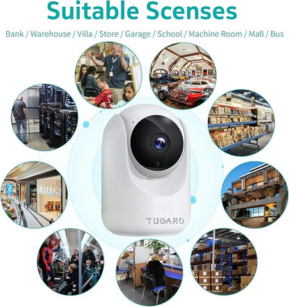 Indoor Security Camera,2.4G WiFi Cameras for Home Security,Pan Tilt 355°View 100°vertical,Motion Detection for Baby&Pet Monitor Dog Camera with PIR,Color Night Vision,2-Way Talk,Cloud/SD,6 IR LED