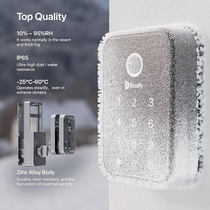 Fingerprint Door Lock Smart Locks for Front Door Keyless Entry Door Lock Handle Set Electronic Keypad Deadbolt with Lever，Easy DIY Install for Women，Auto Locking One-Time Codes(Cloud + Big Handle)