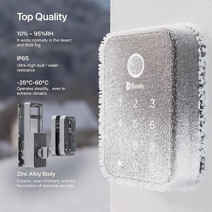 Fingerprint Door Lock Smart Locks for Front Door Keyless Entry Door Lock Handle Set Electronic Keypad Deadbolt with Lever，Easy DIY Install for Women，Auto Locking One-Time Codes(Cloud + Big Handle)