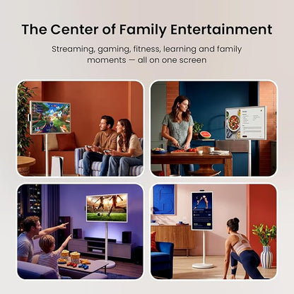 ApoloSign 24 Inch FHD Smart Portable TV on Wheels, Android 16 EDLA Certified, 128GB Storage, Built-in 5200mAh Battery, Voice Remote, Touch Screen TV with Rolling Stand for Home, Office - Gen2