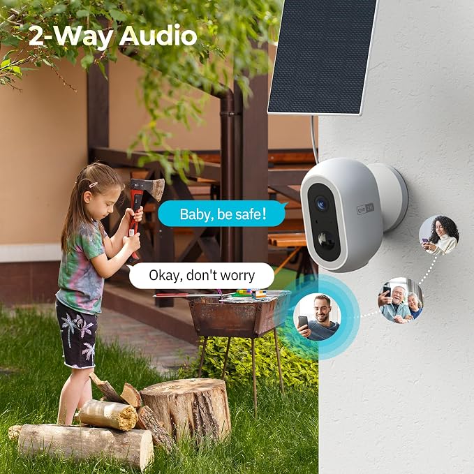 Laview 2K Solar Security Cameras Wireless Outdoor, Rechargeable Battery Wifi Cameras for Home Security with Spotlight Color Night Vision,Siren Alarm,AI Human Detection,IP65,2-Way Talk,Cloud/SD Storage