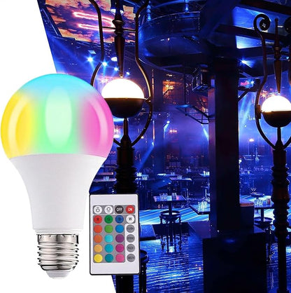 Color Changing Light Bulb - Lampshade Buld Head with Multicolors RGB, E27 Screw Base Bulb | 5W Color Changing Light Bulbs E27 Base Smart Light Bulbs Remote Controled for Lamps Decoration Household