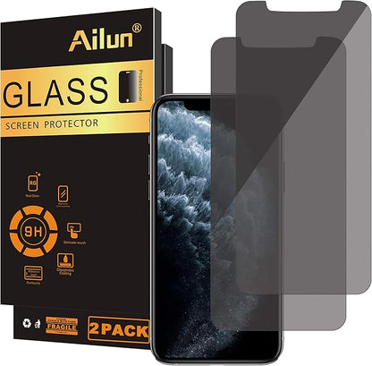 Ailun Privacy Screen Protector for iPhone 11 Pro/iPhone Xs/iPhone X [5.8 Inch] 2Pack Anti Spy Private Case Friendly, Tempered Glass