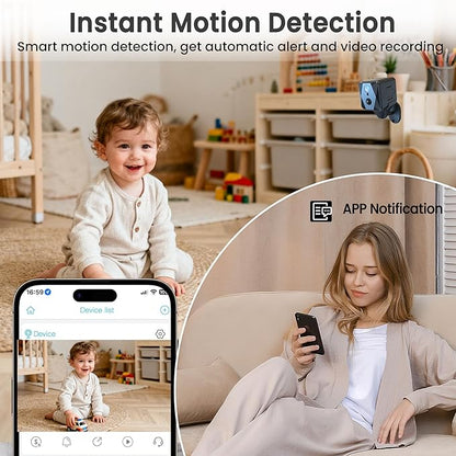 vebiliki Security Camera, 4K WiFi Camera with TF Card, Indoor Security Camera with AI Motion Detection, Auto Night Vision Nanny Cam, Cloud & TF Card Storage, 100-Day Standby Cameras for Home Security