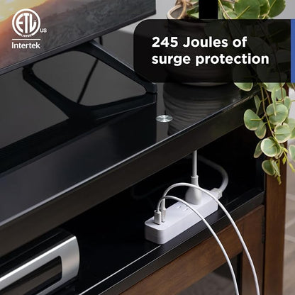 GE 2 USB C Extension Cord Power Strip, 2 Outlets, 4 Ft Braided Cord (Pack of 5)