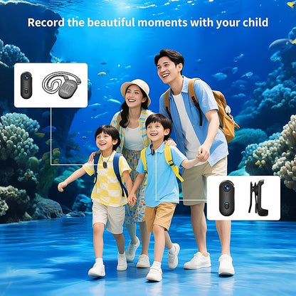 4K Action Camera, 64GB Wearable Sports Camera with Waterproof Case, Magnetic Clip, and Quick-Mount Accessories, Small Body Cam for Cycling, Diving, Travel, and Outdoor Adventures（4K-64G）