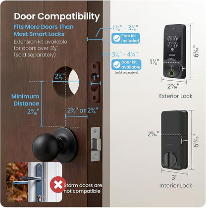 Lockly Visage Zeno Series Smart Lock, Facial Recognition & Fingerprint Keyless Entry Door Lock, Built-in Wi-Fi Deadbolt with Apple Home Key, PIN Genie Keypad, App Remote Control (Matte Black)