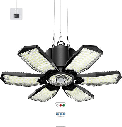 Plug-in Motion Sensor Garage Light 20000LM, Linkable Garage Ceiling Light LED with Timer Setting, Motion Sensor Light Indoor Bulb - 360° Detection for Workshop/Basement