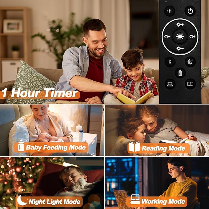 Brilvibera 2 Packs Remote Control Bulb Set, A19 LED Light Bulbs Dimmable Stepless 2700K-6000K, 805 LM, E26 Base, 25000+ Hours Lifespan, LED Bulb for Pendant Light, Table Light, Floor Lamp