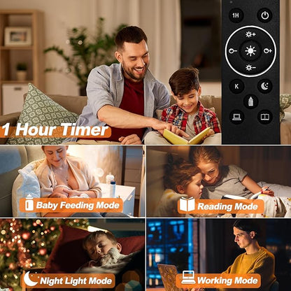 Brilvibera A19 LED Light 2 Bulbs with 1 Remote Control, 9W LED Bulbs, E26 Base, 805 LM, Dimmable Stepless 2700K-6000K, 25000 Hours Lifespan, Light Bulb for Floor Lamp, Pendant Lamp, Table Lamp