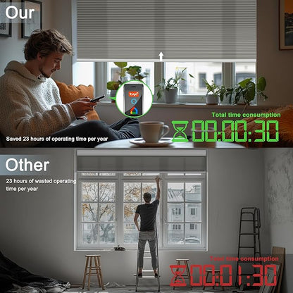 BERISSA Motorized Cellular Shades, Light Filtering Smart Honeycomb Blinds with Remote Control & Hub, Custom Room Darkening Automatic Cellular Window Blinds for Home Office, Living Room, Door,Gray