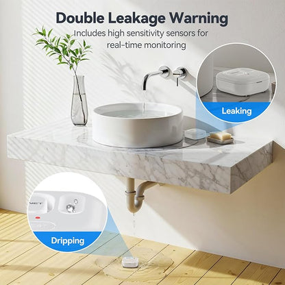 TECKNET WiFi Water Leak Detector, Smart Leak Sensor with App Alerts | Instant App Alerts & 120dB Alarm, IP67 Waterproof, No Hub Required, for Kitchen/Bathroom/Basement, 1 Pack, Battery Included