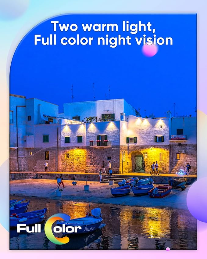 SANNCE Full Color Night Vision 1080P TVI Bullet Wired Security Camera,2 Warm Lights, IP66 Weatherproof for Indoor Outdoor Use, 100ft Clear Full Color Night Vision, Only a Camera, No Power Supply