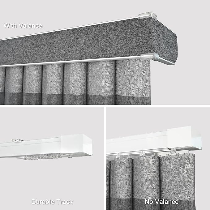 Motorized Sheer Vertical Blinds Work with Alex Google Home, Light Filtering Smart Vertical Blind Sliding Door Blinds Remote Control Blinds for Sliding Glass Door Customize(Elegant Deep Grey)