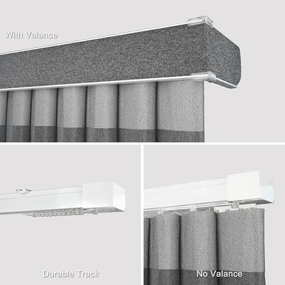 Motorized Sheer Vertical Blinds Work with Alex Google Home, Light Filtering Smart Vertical Blind Sliding Door Blinds Remote Control Blinds for Sliding Glass Door Customize(Elegant Deep Grey)