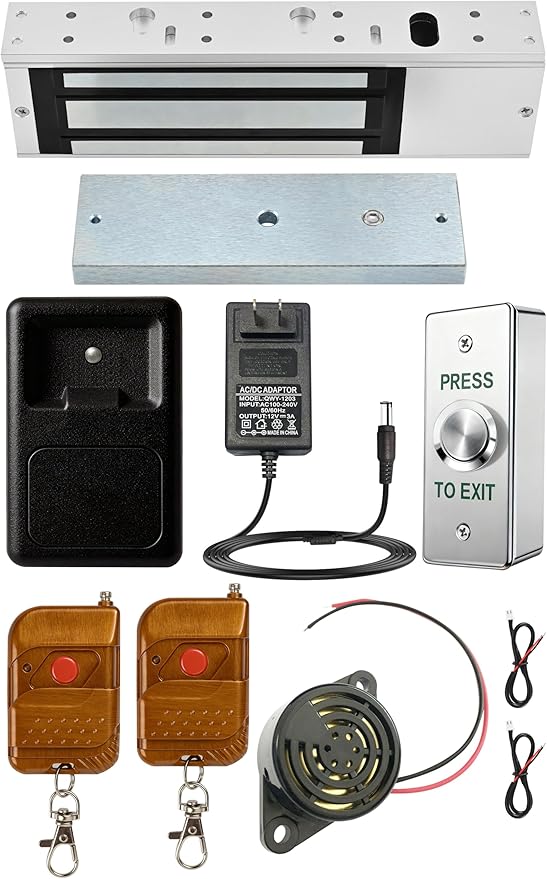 WiFi Tuya Smart Door Access Control System Kit, App Remote Unlock, 500KG (1200lbs) Holding Force Magnetic Lock, Timer & Schedule, Exit Button, Buzzer, 2 Remotes (K8S-1200LBS Access Control Kit)